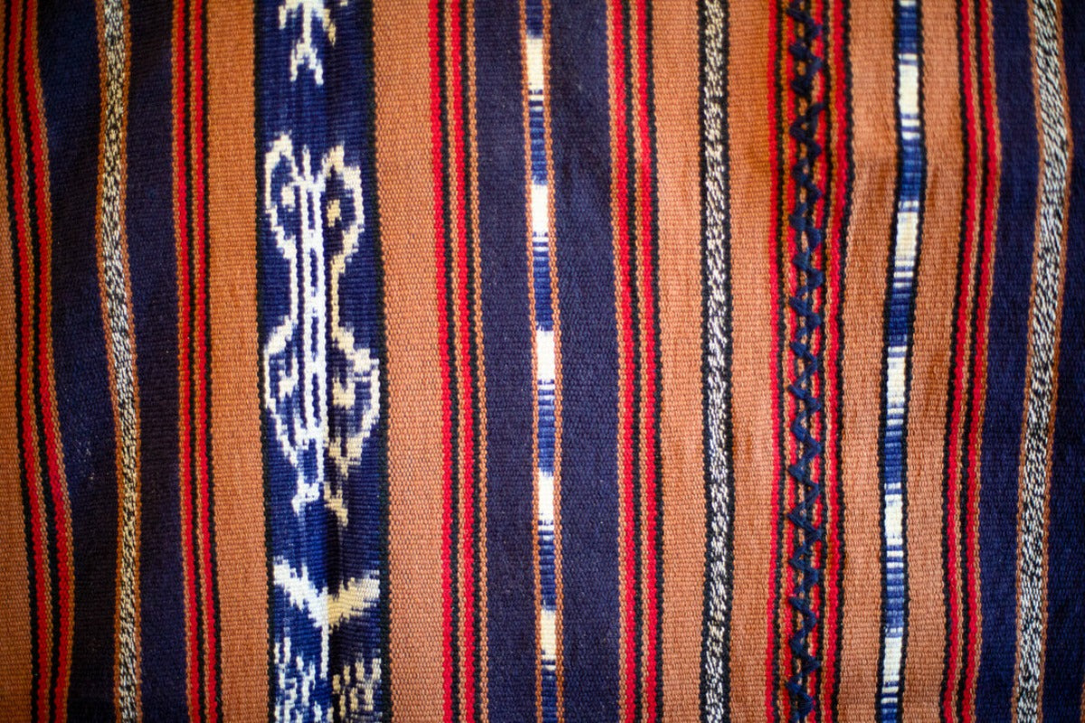 Ikat pattern bedspread