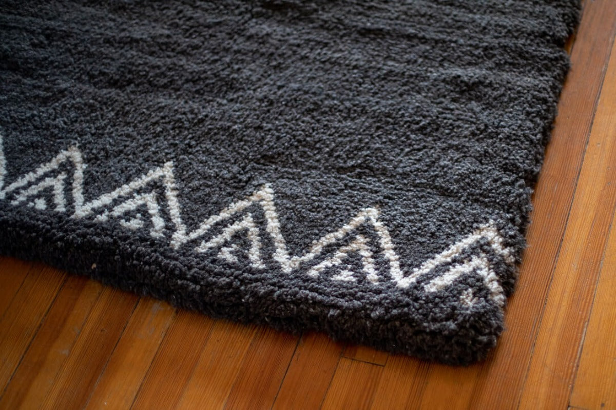 Handknotted shag area rug