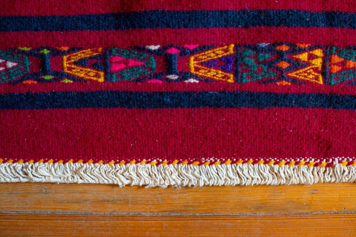 Flatweave rug with motifs