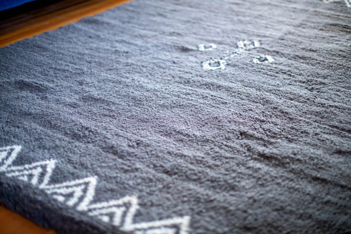 Gray plush area rug