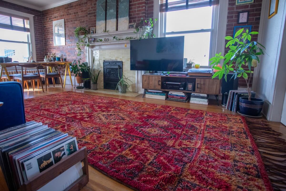 Large handknotted vintage rug